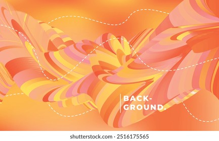 Modelo de fundo ondulado futurista abstrato. Cor laranja e rosa misturam-se. As formas fluidas surreais projetam o pano de fundo.