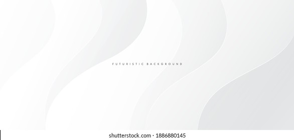 Abstract futuristic wavy shape on grey background. Modern curve tech pattern. You can use for cover brochure template, poster, banner web, print ad, etc. Vector illustration