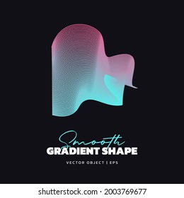 Abstract futuristic wavy shapes. Blended transparent gradients. Futuristic vector illustration badge. Smooth fluid bubbles with flame effect.