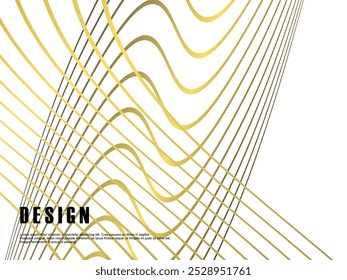 Abstract futuristic white background with golden wave pattern. Realistic 3d wallpaper with luxurious flowing lines. Perfect background for posters, websites, brochures, banners, apps, etc.