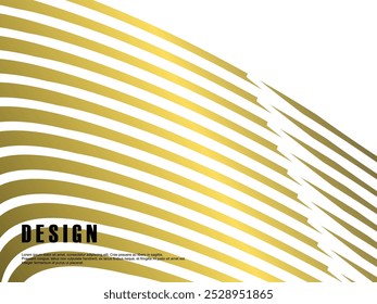 Abstract futuristic white background with golden wave pattern. Realistic 3d wallpaper with luxurious flowing lines. Perfect background for posters, websites, brochures, banners, apps, etc.
