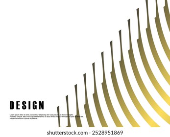 Abstract futuristic white background with golden wave pattern. Realistic 3d wallpaper with luxurious flowing lines. Perfect background for posters, websites, brochures, banners, apps, etc.