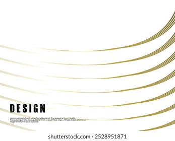 Abstract futuristic white background with golden wave pattern. Realistic 3d wallpaper with luxurious flowing lines. Perfect background for posters, websites, brochures, banners, apps, etc.