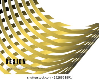 Abstract futuristic white background with golden wave pattern. Realistic 3d wallpaper with luxurious flowing lines. Perfect background for posters, websites, brochures, banners, apps, etc.