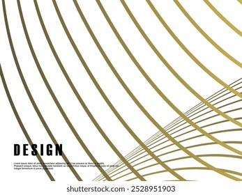 Abstract futuristic white background with golden wave pattern. Realistic 3d wallpaper with luxurious flowing lines. Perfect background for posters, websites, brochures, banners, apps, etc.