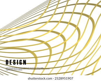 Fundo branco futurista abstrato com padrão de onda dourada. Papel de parede 3d realista com linhas de fluxo luxuosas. Fundo perfeito para cartazes, sites, brochuras, banners, aplicativos, etc.