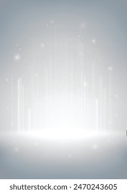 Abstractas fondo blanco futurista con líneas geométricas suaves y luces brillantes. Ilustración vectorial