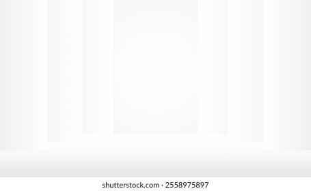 Abstract futuristic white background with soft line and shiny light. Vector illustration