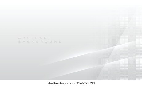Abstrakter futuristischer, weißer und grauer Hintergrund mit Halftonpunkten. Lichtlinienzusammensetzung. Vektorgrafik