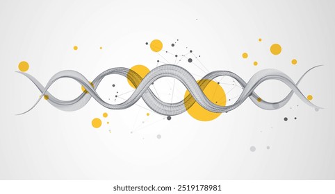 Abstractas fondo de estructura de alambre futurista para trabajos de diseño.
Ciencia de Plantilla, Fondo de pantalla o Anuncio con moléculas de ADN. Dibujado a mano.