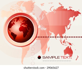 abstract futuristic world map background - vector illustration