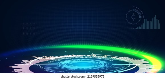 Resumen del fondo futuristik con elementos geométricos y efectos de la luz. Plantilla de diseño de pantalla