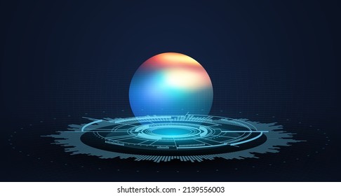 Abstract futuristik background with geometric elements and light effects. Screen design template