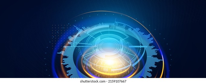Abstrakter futuristischer Hintergrund mit geometrischen Elementen und Lichteffekten. Bildschirmdesign-Vorlage