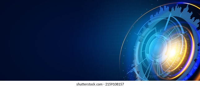 Abstract futuristik background with geometric elements and light effects. Screen design template
