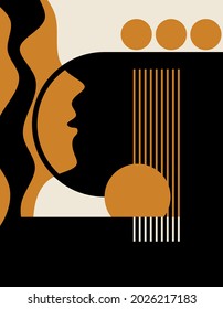 Resumen de patrones futuros sobre el negro. Ilustración vectorial.