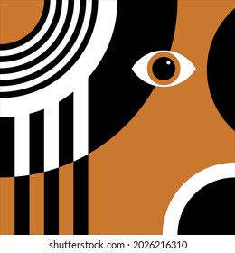 Abstract futurustic pattern on brown. Vector Illustration.