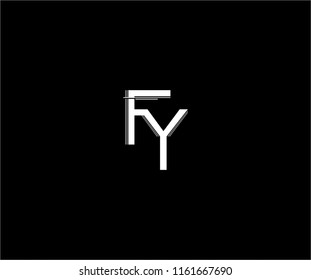 abstract FY linked monogram stripe line logo design