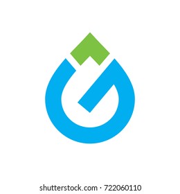 Abstract G Drop Water Logo