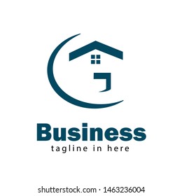 abstract G Home initial logo design inspiration