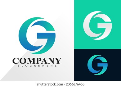 Resumen g logotipo de círculo de letras y concepto de vector de diseño de iconos para la plantilla