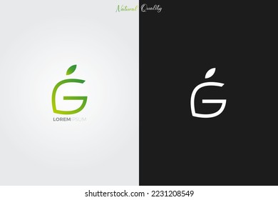 Abstract G letter with fresh fruit icon Logo design for modern business company.