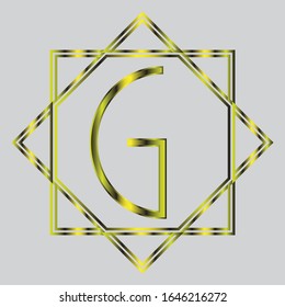 Abstract G letter Logo design vector, G letter golden logo template.