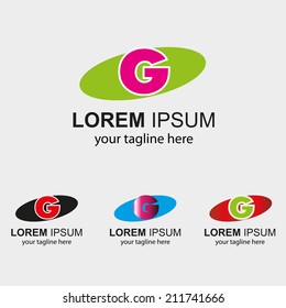 Abstract G letter logo design with elip icon 