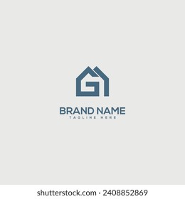 Resumen del diseño del logotipo de la letra G. Construcción, casa, inmueble, inmueble, propiedad para vector elegante.