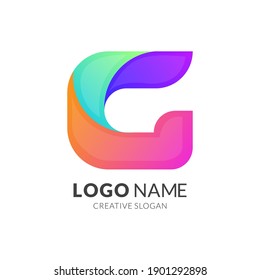 Resumen de letra G Icono del vector del logotipo Templado