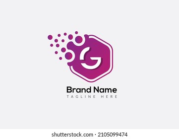 Abstract G letter modern initial lettermarks logo design