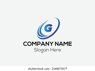 Abstract G letter modern initial logo design