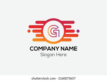 Abstract G letter modern initial logo design