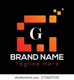 Abstrakter G-Buchstabe modernes Logo-Design mit Anfangsbuchstaben