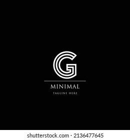 Abstract G logo icon vector template on black background.