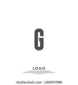 abstract G logo letter in circle pattern design concept