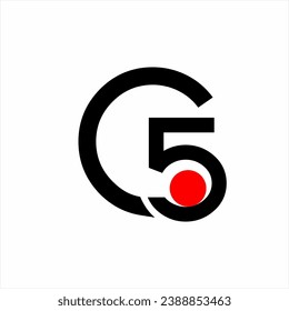 Abstract G5 or C5 logo design with circles.