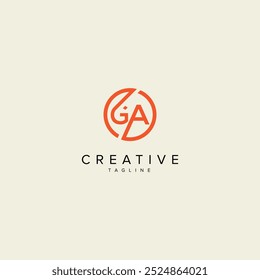 Abstract GA AG Letter Modern Monogram Style Logo Design. Initial vector template.