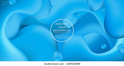 abstract gadient dynamic liquid shapes with blue background