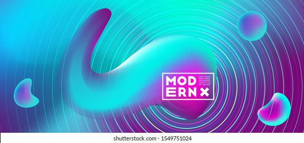 Abstract galaxy background with fluid shapes and glowing lines. Liquid dynamic design. Neon blurred objects