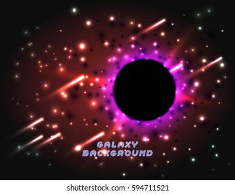 Abstract galaxy background. Outer astrology mystic deep colorful space. Vector illustration.