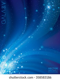 Abstract galaxy dark blue background. 