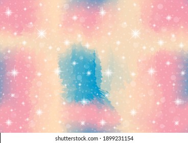 abstract galaxy fantasy unicorn. pastel sky with bokeh. rainbow background illustration vector.	