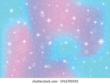 abstract galaxy fantasy unicorn. pastel sky with bokeh. rainbow background illustration vector.	