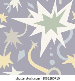 Abstract  galaxy Pattern with stars and comets . Artistic contemporary space  seamless texture. Ready design ideas for for poster, trendy card, invitation, placard, brochure, flyer, presentatio