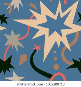 Abstract  galaxy Pattern with stars and comets . Artistic contemporary space  seamless texture. Ready design ideas for for poster, trendy card, invitation, placard, brochure, flyer, presentatio