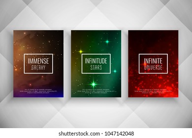 Abstract galaxy style brochure template set