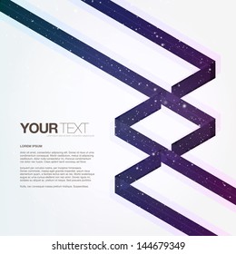 Abstract galaxy texture ribbon design with your text Eps 10 vector illustration