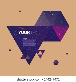 Abstract galaxy triangles design with your text Eps 10 vector illustration