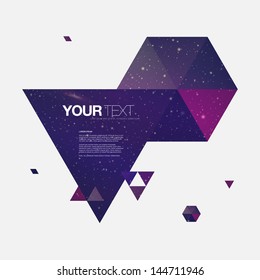 Abstract galaxy triangles design with your text Eps 10 vector illustration